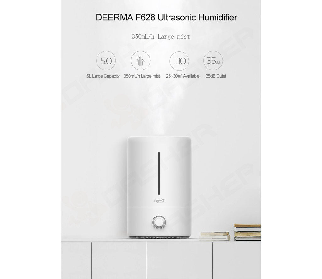 Deerma F628 5L High Capacity Ultrasonic Humidifier/ Aroma Oil/ SG Plug/ 1 Year SG Warranty