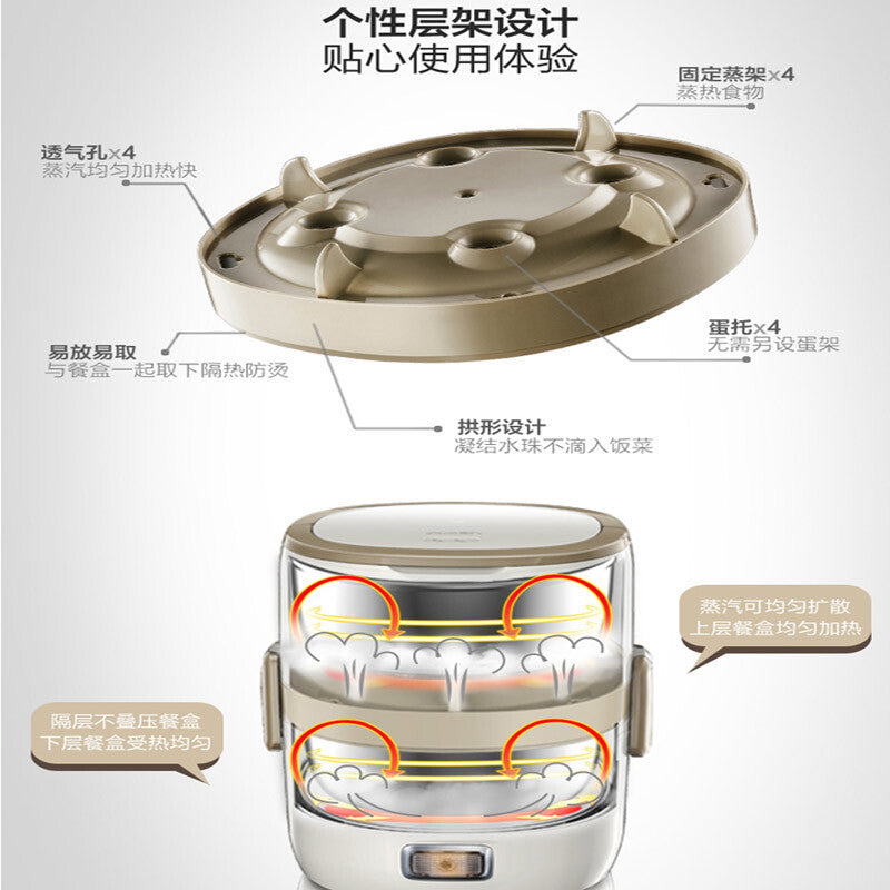 Bear DFH-A15D1 1.5L Electric Lunch Box/ Mini Rice Cooker/ 2-Layer with 2 Bowls/ SG Plug with Safety Mark/ 1 Year SG Warranty