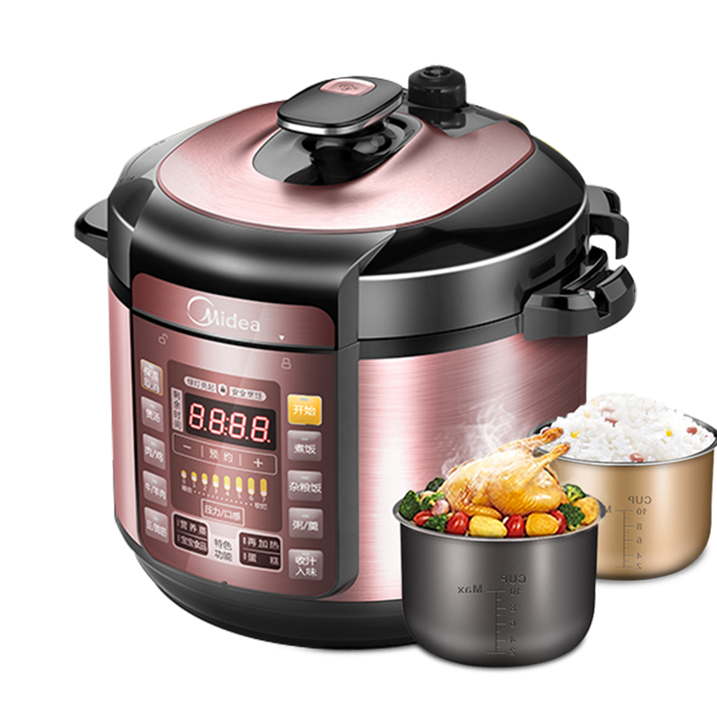 美的/Midea YL50simple101 5L Electric Pressure Cooker/ Dual  Pots/ SG Plug/ 1 Year SG Warranty