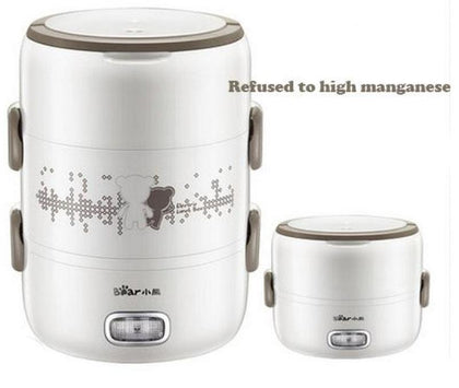 Bear DFH-S2358 2L Electric Lunch Box/ Mini Rice Cooker/ 2-Layer with 3 Bowls/ SG Plug with Safety Mark/ 1 Year SG Warranty
